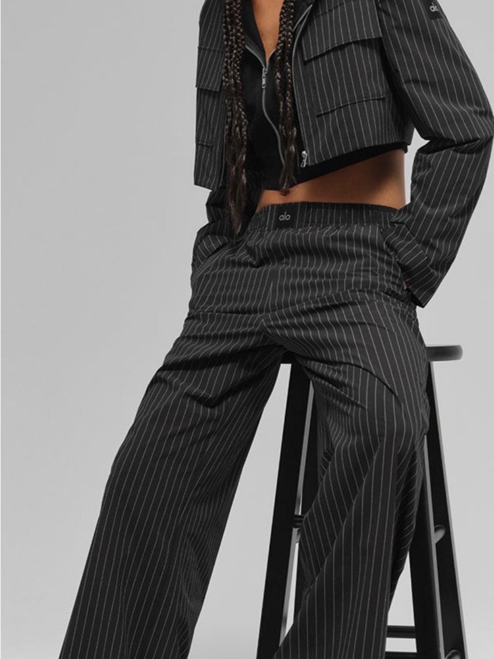 Alo Pinstripe Boxer Pant